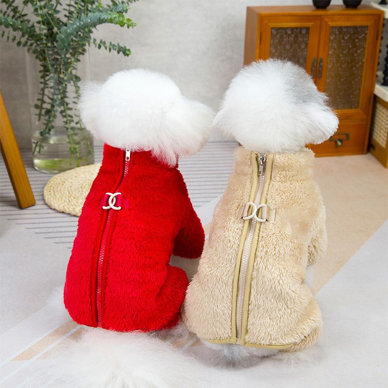 Winter Hunde Jumpsuit Mantel mit Rückenreißverschluss