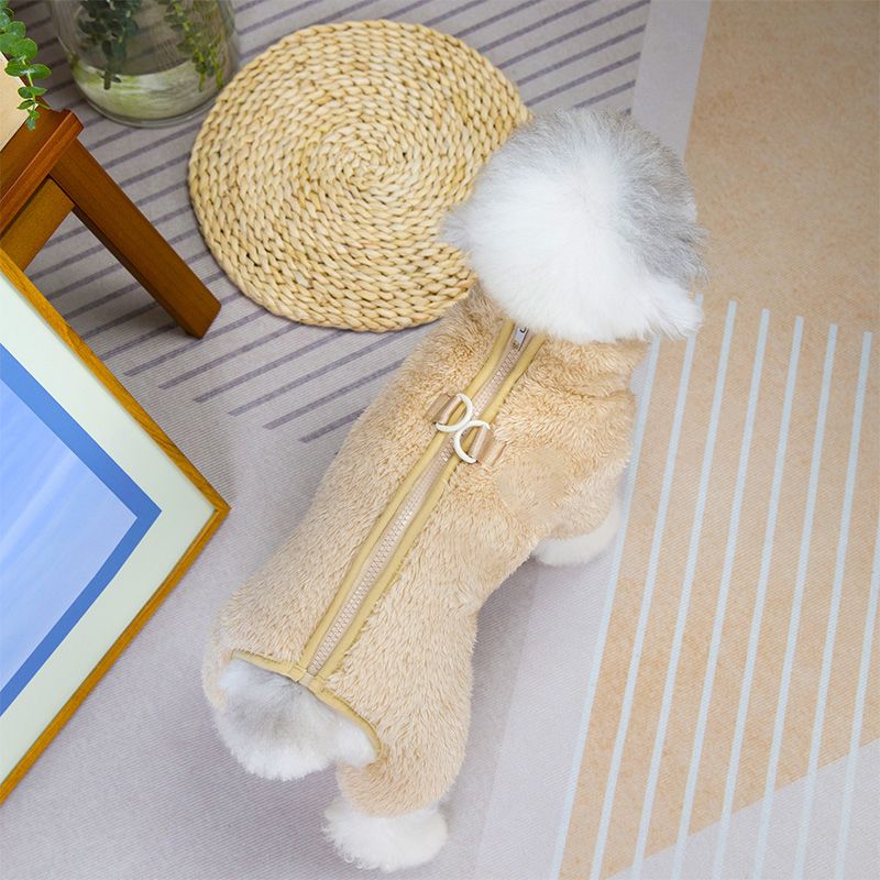 Winter Hunde Jumpsuit Mantel mit Rückenreißverschluss