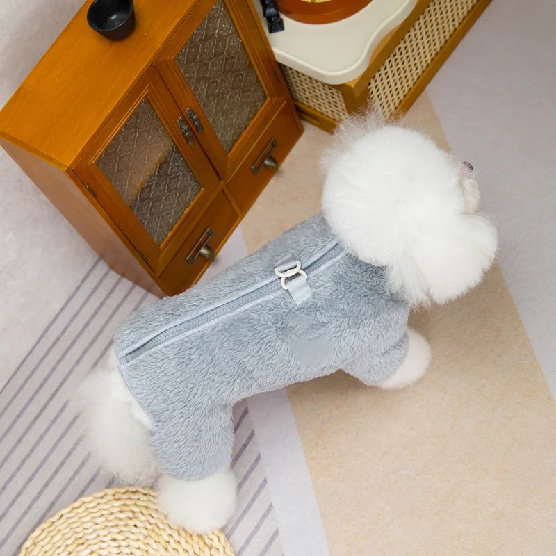 Winter Hunde Jumpsuit Mantel mit Rückenreißverschluss