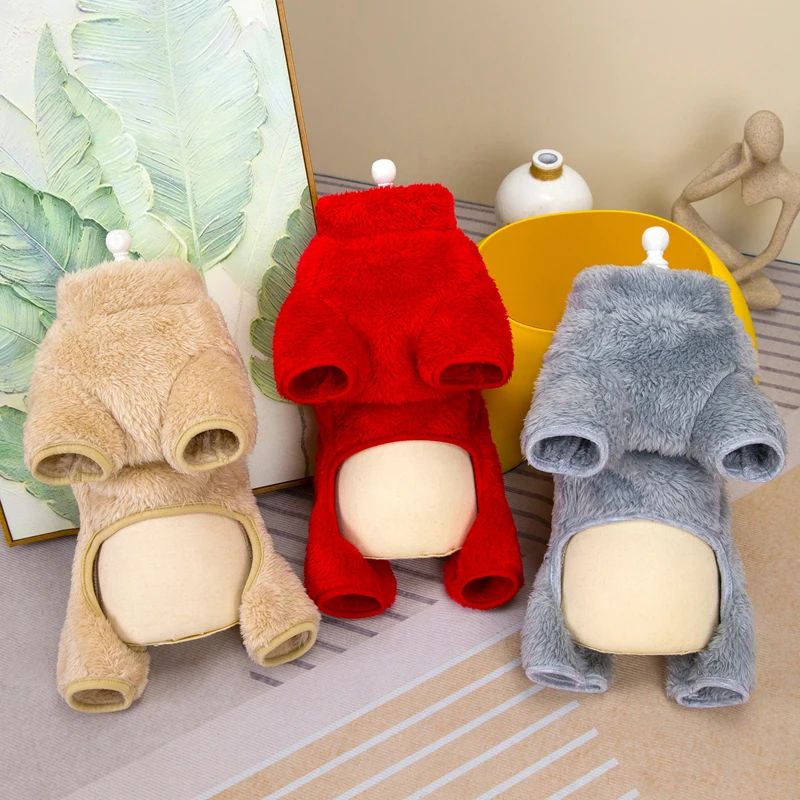 Winter Hunde Jumpsuit Mantel mit Rückenreißverschluss
