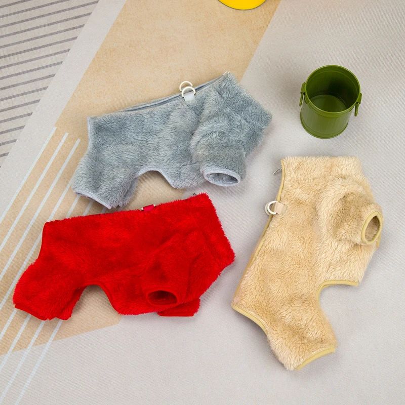 Winter Hunde Jumpsuit Mantel mit Rückenreißverschluss