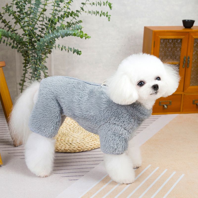 Winter Hunde Jumpsuit Mantel mit Rückenreißverschluss
