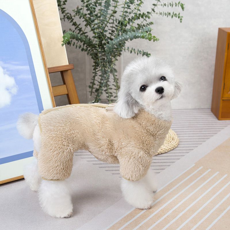 Winter Hunde Jumpsuit Mantel mit Rückenreißverschluss