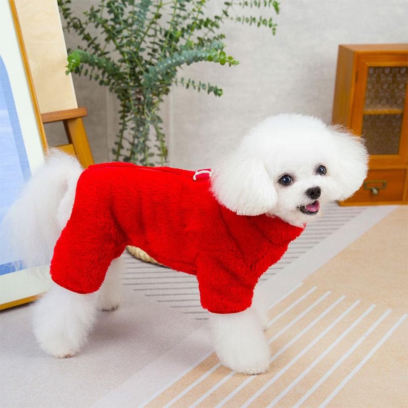 Winter Hunde Jumpsuit Mantel mit Rückenreißverschluss