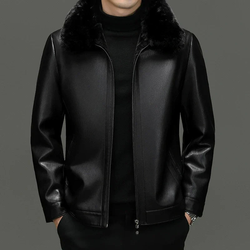 Legere PU-Lederjacke für Herren