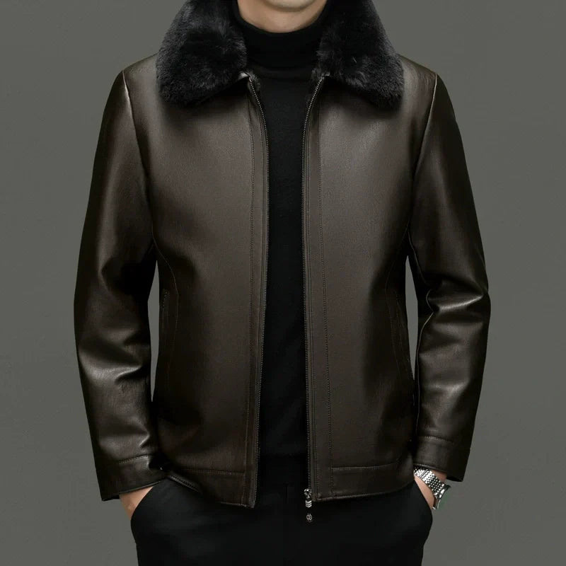 Legere PU-Lederjacke für Herren