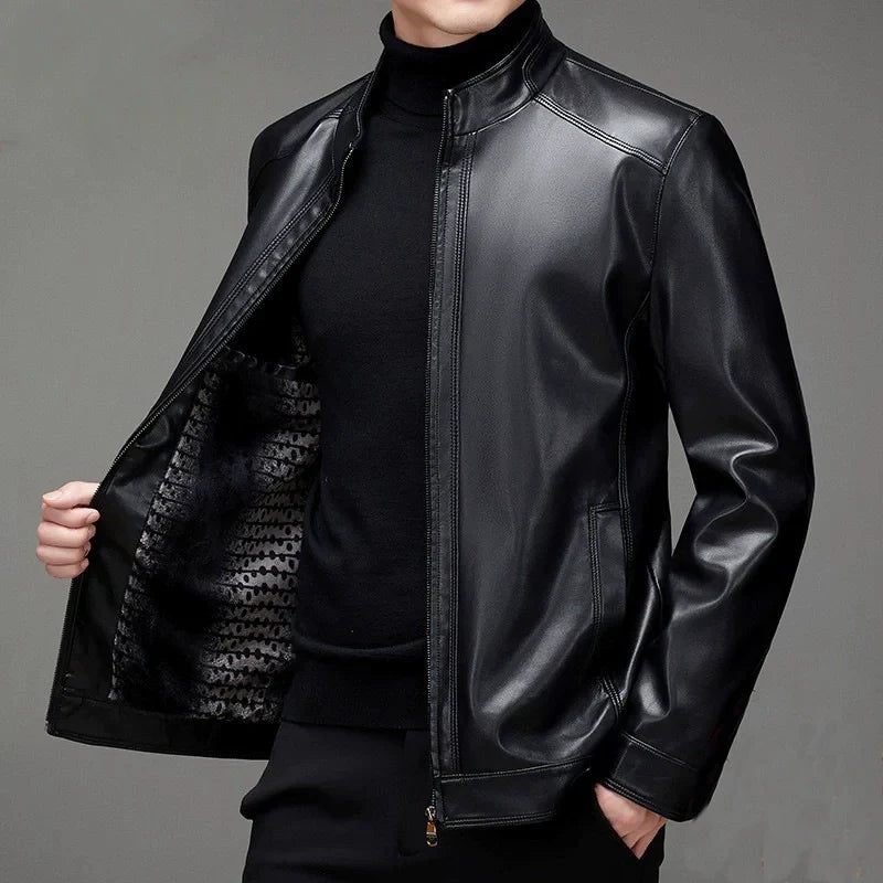 Legere PU-Lederjacke für Herren