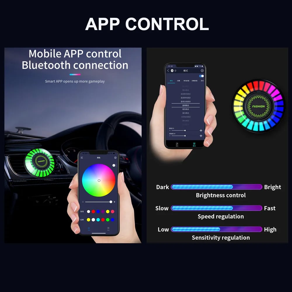 Auto Duft Aromatherapie Licht LED RGB APP Steuerung Intelligent Ambient Music Rhythm Lampe