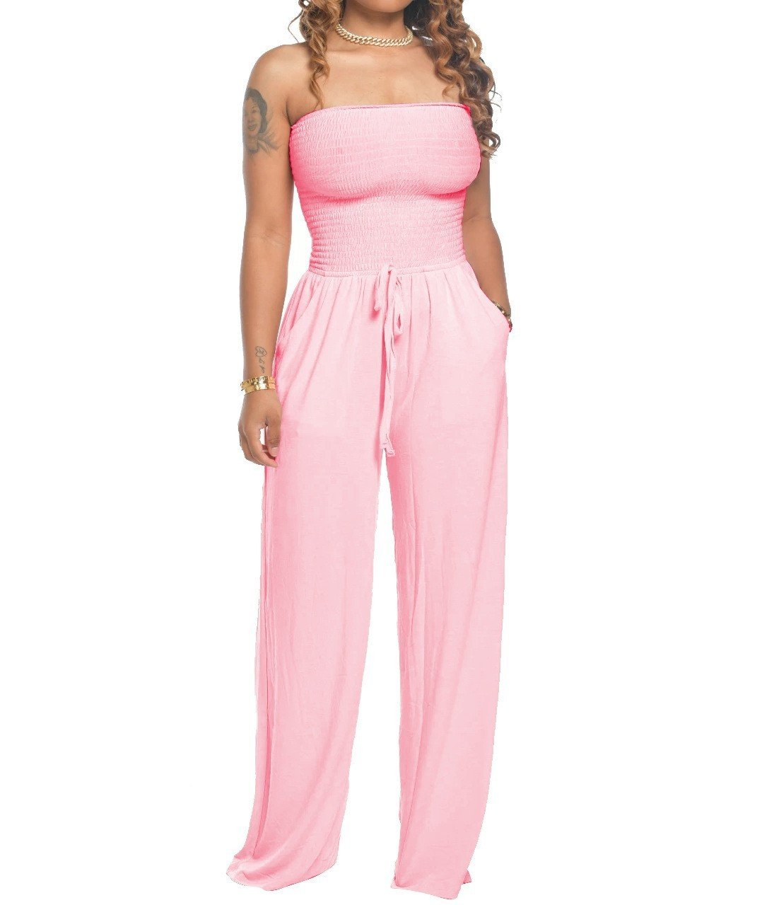 Neuester trägerloser Jumpsuit mit Taille