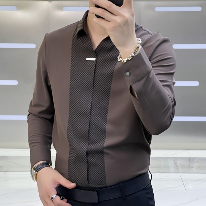 🔥🎁Herren Business Casual Patchwork Hemd🔥