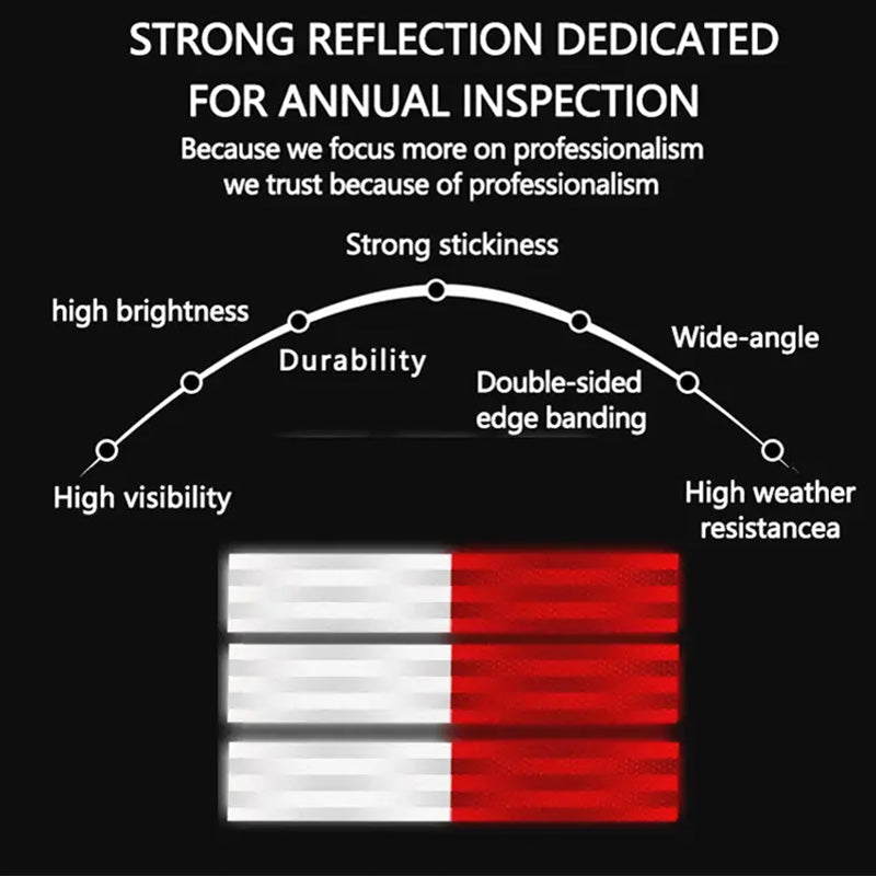 Reflektierende Aufkleber in Rot und Weiß