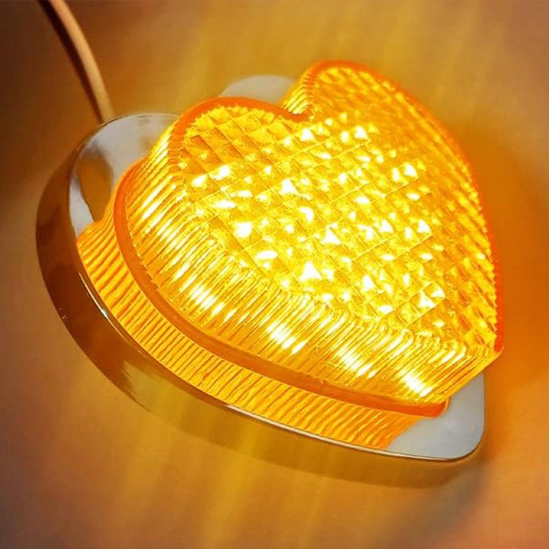 Heart Shaped Car Decor Accessories Flashing LED Signal Light