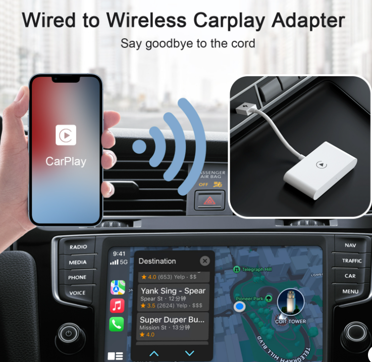 Kabelgebundener zu kabelloser Android & iPhone Carplay Adapter