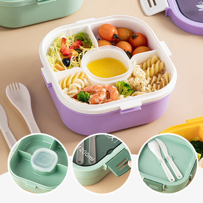 1200ml/1700ml Bento Box mit Löffel und Gabel für Mikrowelle Safe