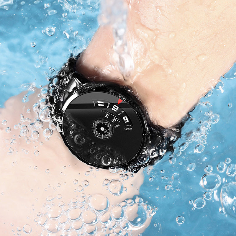 Herren-Wasserfest-Automatik-Uhr - mit Edelstahl/Netz/Leder-Armband