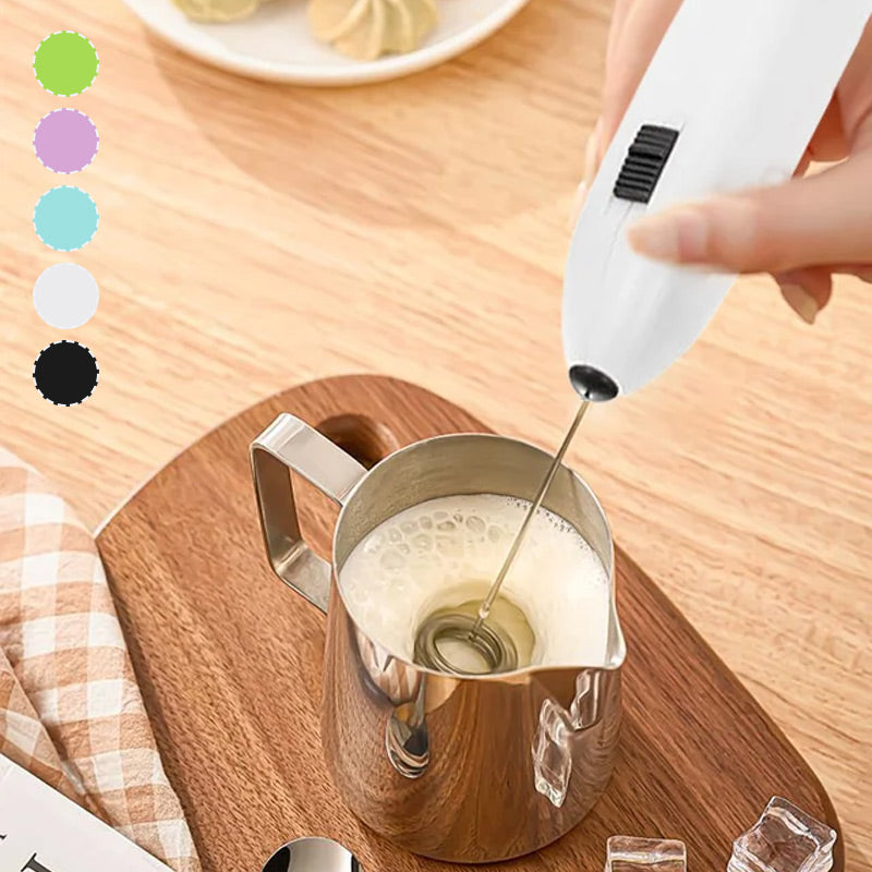 Handheld Milk Frother with Stainless Steel Whisk