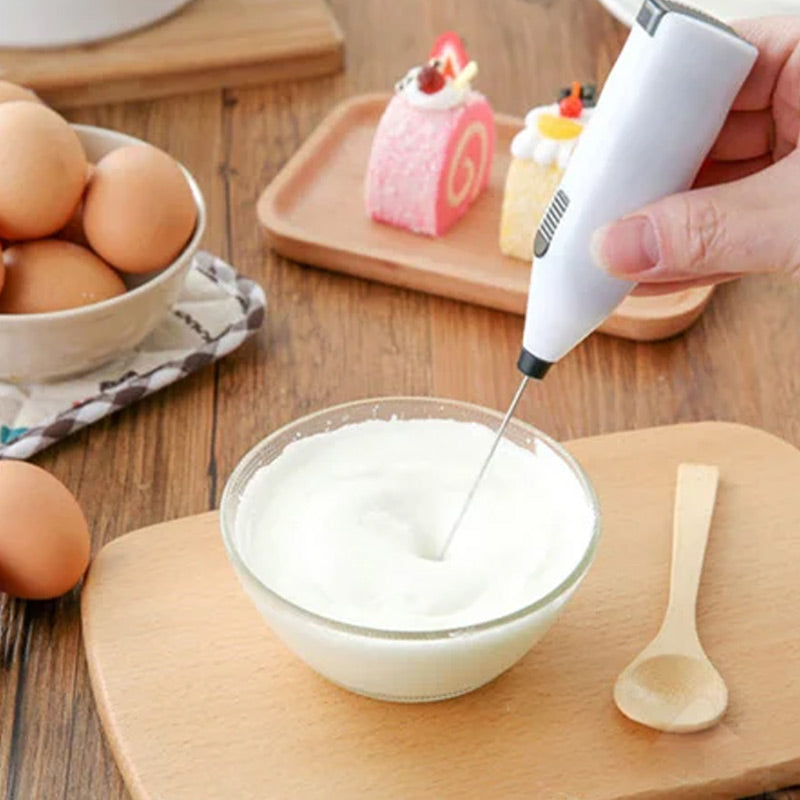 Handheld Milk Frother with Stainless Steel Whisk