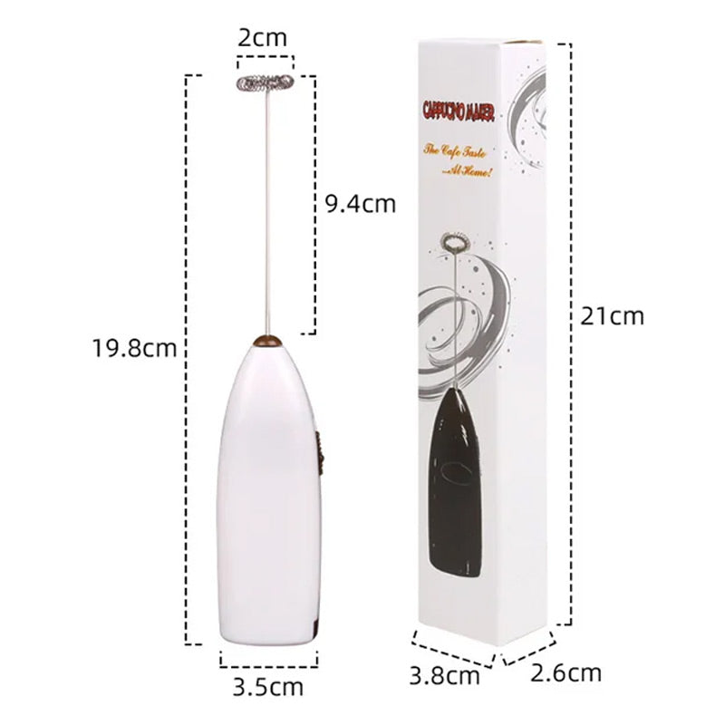 Handheld Milk Frother with Stainless Steel Whisk