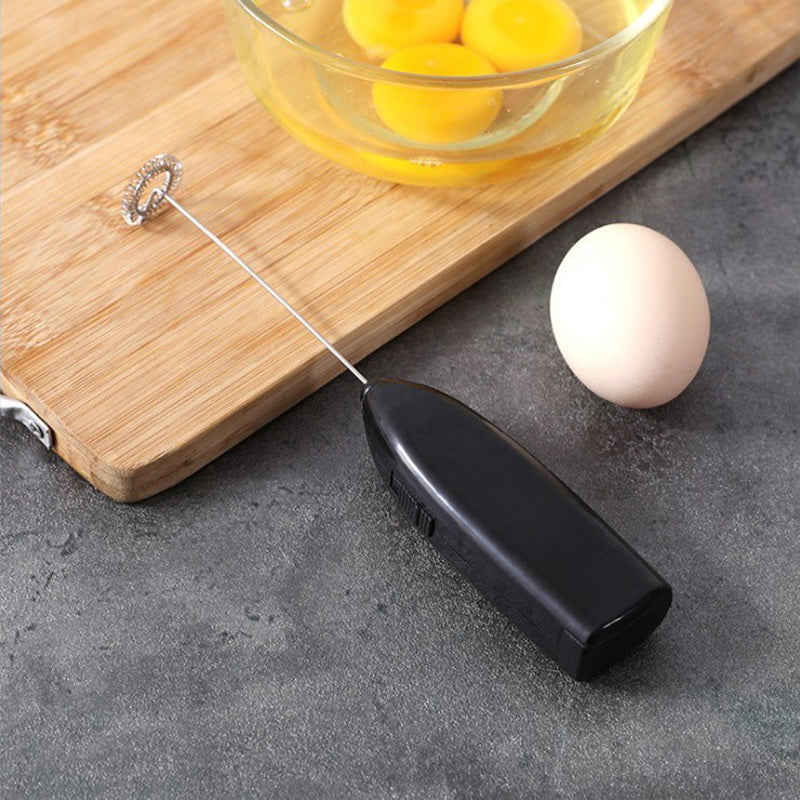 Handheld Milk Frother with Stainless Steel Whisk