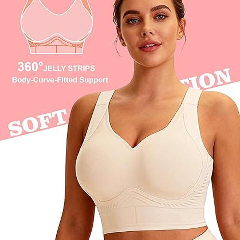 👙 PROMO FLASH 50% ! ✨Soutien-gorge sans Coutures à Couverture Totale – Bretelles 3cm, Lissage Dos/Côtés, Bonnets B-F, Rembourrages Amovibles 🍃