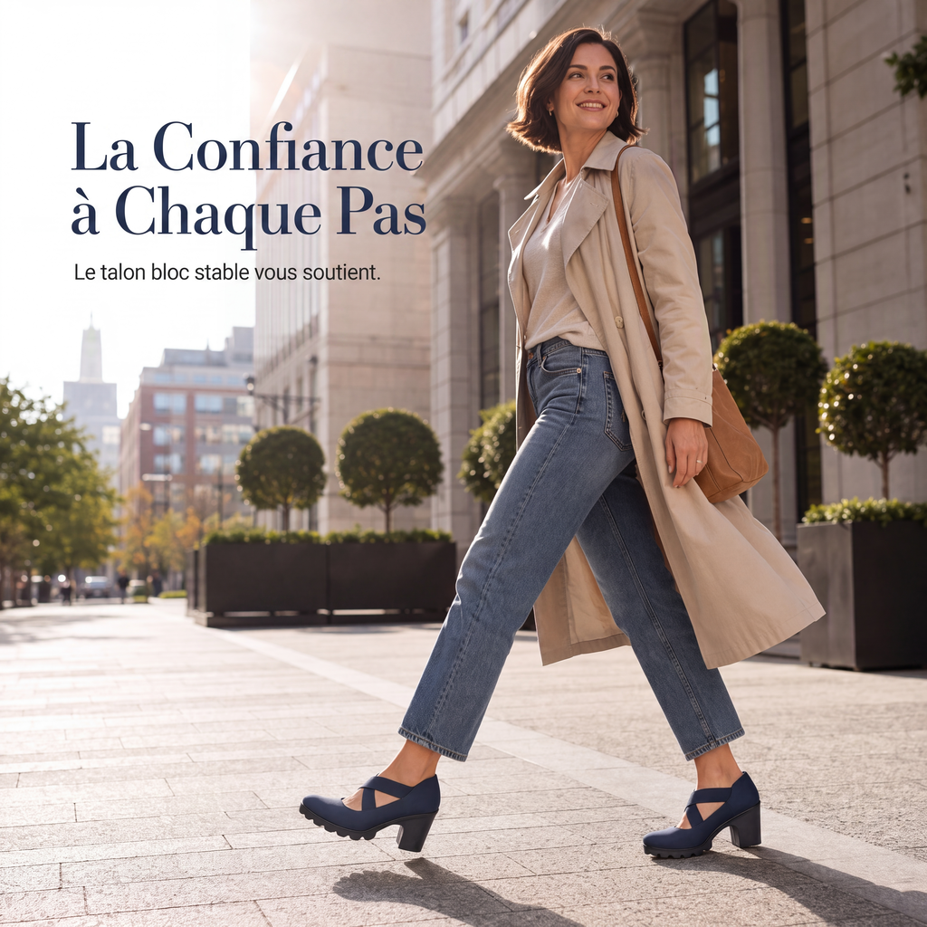 🥳💞 +26 000 vendues🔥👠Chaussures Mary Jane pour femme à bout rond, avec lanières croisées, talon bloc, semelle compensée et découpes, à talons hauts🎁