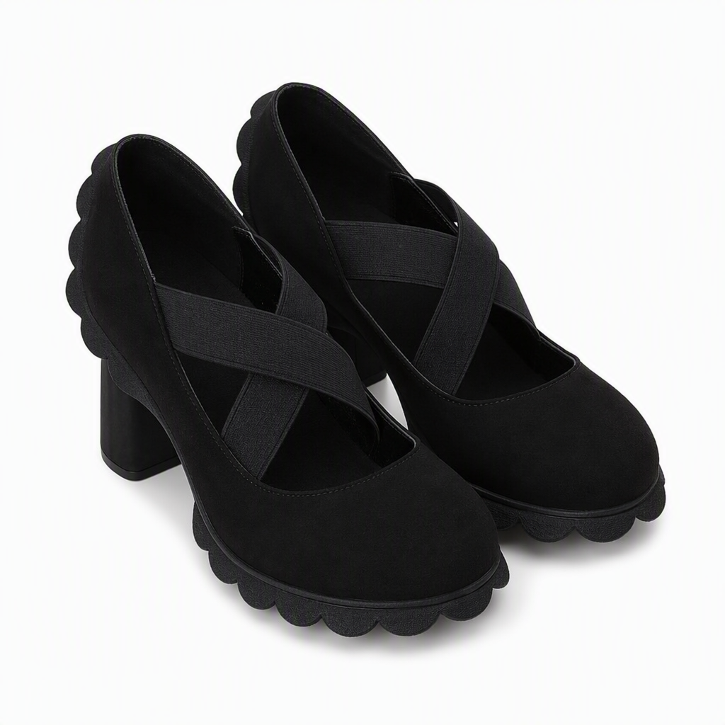 🥳💞 +26 000 vendues🔥👠Chaussures Mary Jane pour femme à bout rond, avec lanières croisées, talon bloc, semelle compensée et découpes, à talons hauts🎁