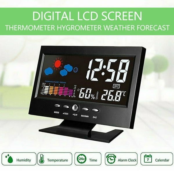 Digitaler LED-Temperatur-Feuchtigkeitsmonitor Wettervorhersage LED-Tischwecker