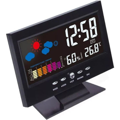 Digitaler LED-Temperatur-Feuchtigkeitsmonitor Wettervorhersage LED-Tischwecker